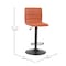 Flash Furniture Cognac Vinyl Adjustable Barstool with Black Base CH-92023-1-BRBK-GG - alternate 9